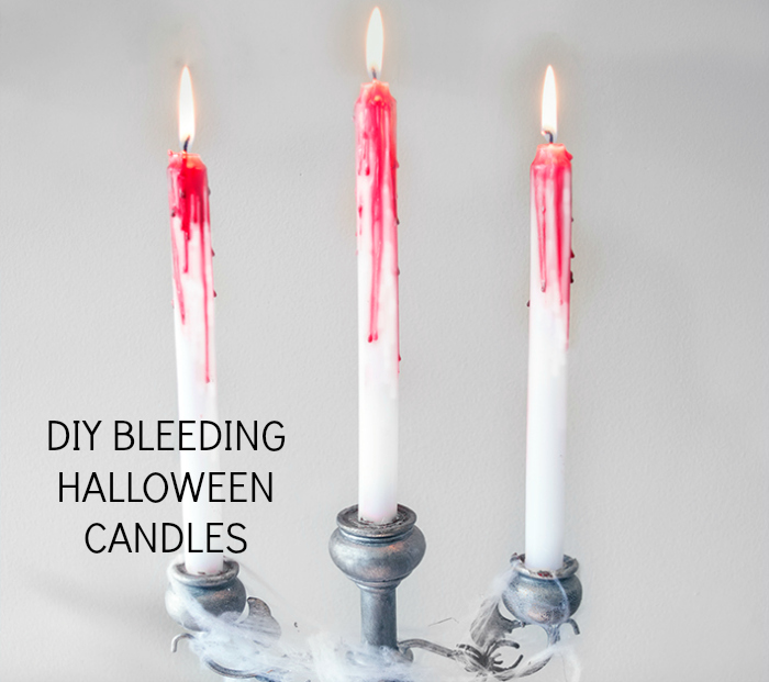 DIY BLEEDING HALLOWEEN CANDLES