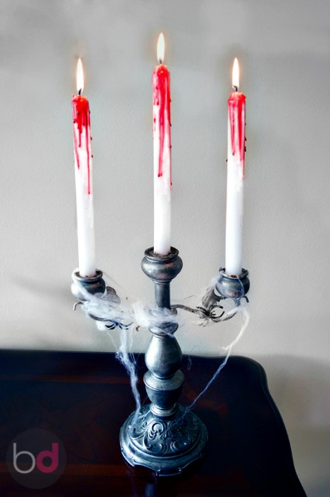 DIY BLEEDING HALLOWEEN CANDLES
